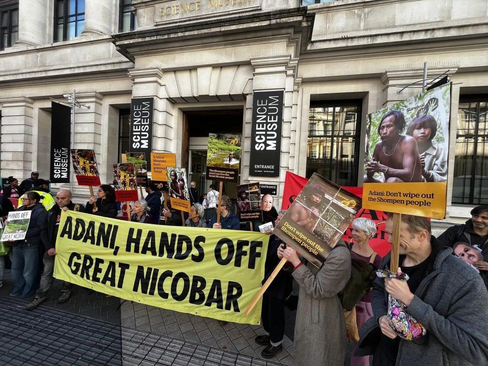 Protesters Demand London's Science Museum Cut Adani Ties Over Great Nicobar Project Threat to Shompen