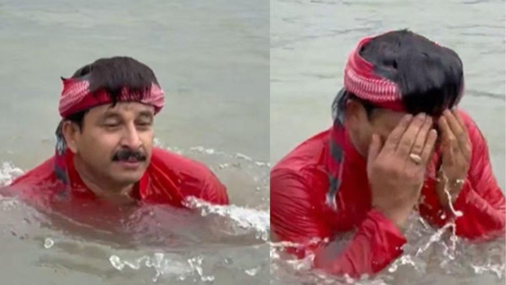 Manoj Tiwari Dips in Yamuna, Claims Nearly 30km Stretch Cleaned Before Chhath Puja