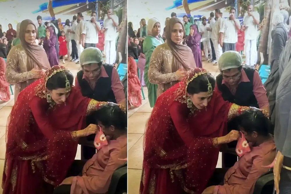 Kerala Muslim Doctor Bride Provides First Aid to Ill Catering Workers