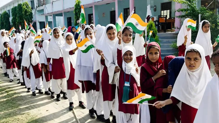 Uttar Pradesh Madrassas Take Part in Tiranga Yatra Before Independence Day, Over 500 Students Join in Maharajganj