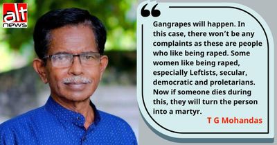 Right-wing ideologue T G Mohandas booked after claiming he would have shot protesters and that secular women enjoy rape