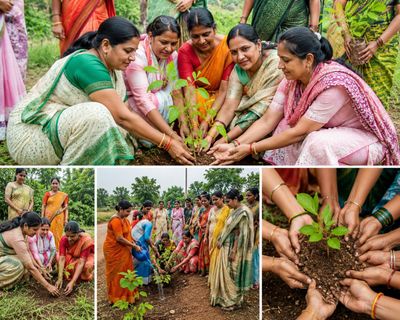 Bahadagodha : BJP Women's Wing Conducts Tree Plantation Drive on World Environment Day, Spreads Conservation Message